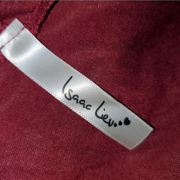 WINE red cardigan with ruffle sleeves 1X - Picture 5 of 6